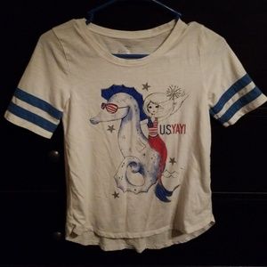 Sea horse mermaid theme T-shirt